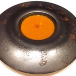 アビス - ランチコース 5100円 のスープ・ド・ポワソン カサゴや鯛など7種類、オマール海老、スパイス、オレンジ