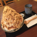 甘味カフェ WARA家 - きなこ(黒蜜)ミルク金時 塩昆布付き ¥750