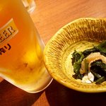 雑魚屋 - 突き出しと生ビール