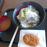 田子の浦港 漁協食堂 - しらす丼（富士山盛り）・しらすコロッケ