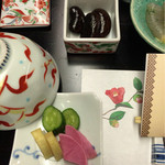 柏屋旅館 - 女将の手作り花豆とぬか漬け三種　2015.12