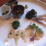 豆種菌 - 魚介の麹漬け盛り合わせ