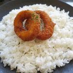 一文字カリー店 - ライスレギュラーとイカフライのアップ