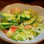 もつ焼 あぶさん - ガツとキュウリのポン酢