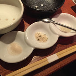 かがやき - 2016.1（２階）：塩（藻塩、トリュフ塩、淡路の塩）