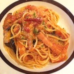 バンビーノコーヒーコウベ - ナスとベーコンのトマトクリームパスタ
