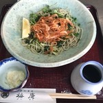 梅庵 - 皆様こんにちは。
            駿河湾産桜えび使用
            磯桜ぶっかけ1300円と
            いか焼き350円
            いただきました。
            今夜は雪が降るかも？
            