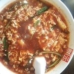 辛麺屋 桝元 - レギュラー25辛(スーパー激辛)\1100麺をｺﾝﾆｬｸ麺に！