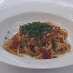 アロマフレスカ - 毛ガニとトマト、根三つ葉のスパゲティ