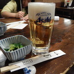 Sakanaya - 生ビール中ジョッキ&その日のお通し