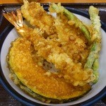 Tendon Tenya - 天丼(いかのせ)のアップです。(2016年1月)