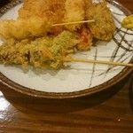 備長扇屋 - 串揚げの7種盛り