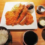 Tonkatsu - ミックス定食（豚カツ・ヘレ・若鶏・海老）1,100円