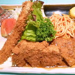 大富士 - Ａ定食 （大エビ・一口とんかつ・ハンバーグ） 1,150円