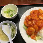 萬福飯店 - 日替りのエビチリ丼