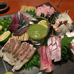 炭火焼 みや澤 - 4種盛り♡お魚どれも美味しい(●>ω<)ﾉﾞﾊｲｯ