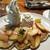 コナズ珈琲 - 料理写真:アップルパンケーキ。左がアイスで、右が生クリーム！