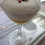 明神館 - とうもろこしのクリームと牛乳のムソーズ