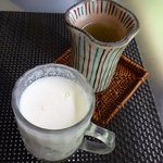 明神館 - 朝食：レモンミルク　お茶