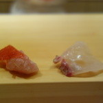 鮨 あらい - 鯛と金目の昆布締め