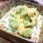 旬鮮 なが田 - 空豆と海老のかき揚げ（2015.11月）