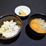 Kaji Yama - さつま芋ご飯
      　自家製の糠漬け
      　豚汁
      