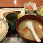 玉乃光酒蔵 - 豚汁定食ー赤魚西京焼 900円