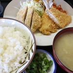 木かげ - 本日のＢランチ　ヒレカツ・アジフライ定食