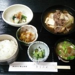 米沢牛黄木 牛鍋おおき  - 芋煮定食１５５０円