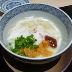 味あら井 - ふぐ白子、渡蟹卵、白子裏ごし卵水