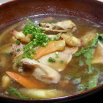 味あら井 - 味噌鍋、はまぐり、たけのこ、あおやぎ、うねすミンク鯨、牡蠣、赤貝、麦みそ