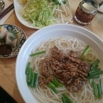 あわキッチン - 2016年初限定、牛肉のピリカラ米麺