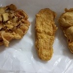 Nisshin Tempura Ten - よせあげ。60円　いも。100円　じゃがいも。80円