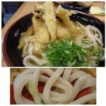 釜喜利うどん - ◆ごぼう天うどん・・温かい麺は冷たい品よりもコシが弱く感じます。
      以前と少しツヤや食感が違うような気がしましたけれど。
      ごぼう天もタップリ入っていますし、ツユのお味も好みで美味しい。