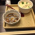 魚菜酒蔵 だいがく - 海鼠酢、茶碗蒸(ミニ)