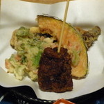 追分温泉 - 天ぷらは揚げたてを後から提供