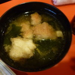 追分温泉 - あぶら麩のお味噌汁もめちゃ美味しい