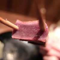 鳥茂 - 201512 中はレアで食感はぷりんぷりん！スイーツかと思うほど甘い。断面の美しさはため息が出るほど。