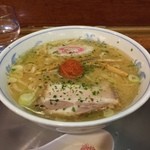 龍上海 - ラー博は俺の社員食堂。 半拉麺二番勝負 其の弐 ミニ赤湯からみそラーメソ！  魚介の味わいを感じるスープから一転、最後はからみそでちょーパワフルに。イイね！ 