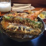 せき家 - 天丼 850円(お新香、味噌汁付き)