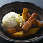 Sweet potato butter with vanilla ice cream