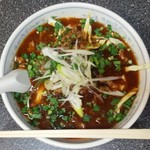 竹林坊 - 四川牛麺冬バージョンご飯付税別840円／28年1月撮影