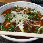 竹林坊 - 四川牛麺冬バージョンご飯付税別840円／28年1月撮影