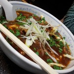 竹林坊 - 四川牛麺冬バージョンご飯付税別840円／28年1月撮影