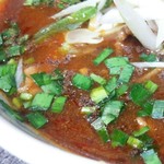 竹林坊 - 四川牛麺冬バージョンご飯付税別840円／28年1月撮影