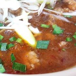 竹林坊 - 四川牛麺冬バージョンご飯付税別840円／28年1月撮影