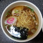 竹林坊 - おすすめセット付半ラーメン／28年1月撮影