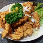 竹林坊 - 鶏もも肉の唐揚げレモンソースＳ税別610円／28年1月撮影