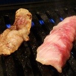 一切れ焼肉 一穂 - カルビ焼きます