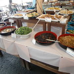 めかり潮風市場バイキング - ひじき・キンピラごぼう・ゴマ和え・とうがん煮物・各種漬物